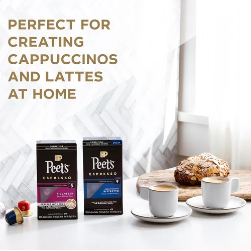 Vista 5 de Peet's Coffee, Paquete variado de cápsulas de espresso de tostado oscuro y medio con descafeinado, compatible con máquina original Nespresso