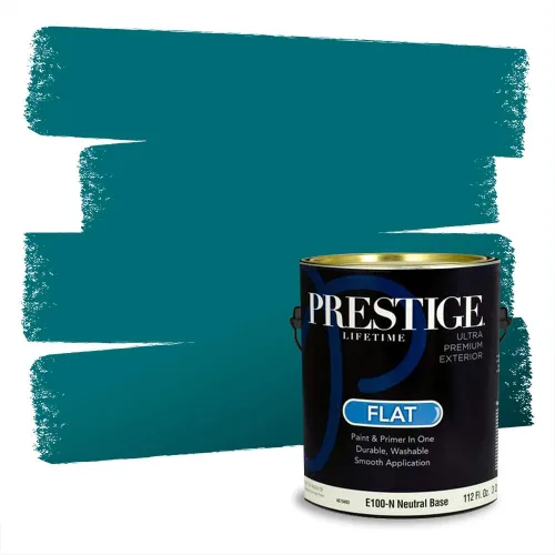 Vista 271 de Prestige Paints - Pintura exterior e imprimación en uno, 1 galón, plano, coincidencia comparable con Behr Misty Isle, P500-N-MQ5-62