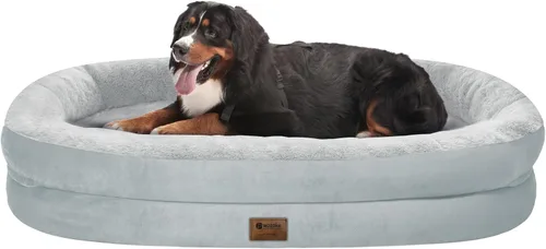 Vista 31 de Cama ortopédica lavable grande para perros: Cama de espuma viscoelástica impermeable para mascotas con refuerzos - Funda ortopédica extraíble