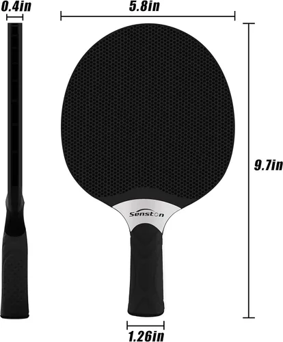 Vista 5 de Set de raquetas de tenis de mesa Senston, raqueta de tenis de mesa profesional con 3 bolas, juego de paletas de ping pong de goma compuesta
