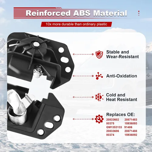 Vista 6 de FAERSI Mecanismo de pestillo de manija de puerta de coche resistente, montaje de cerradura de puerta interior de metal negro, pieza de repuesto