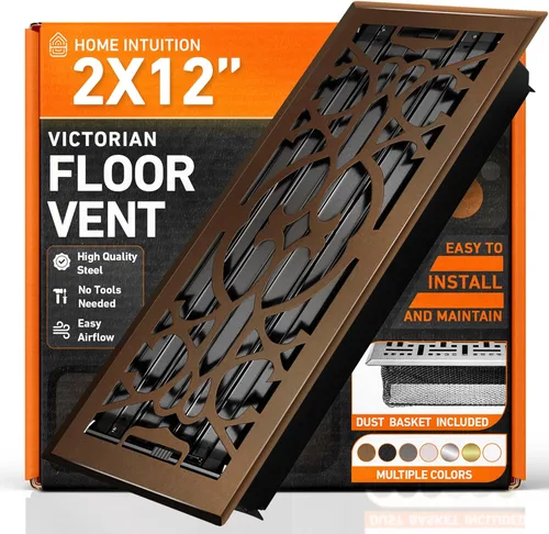 Vista 47 de Cubiertas de ventilación de piso 2X10 con registro de piso y trampa de malla, para calor y aire, ventilación de piso metálica transitable