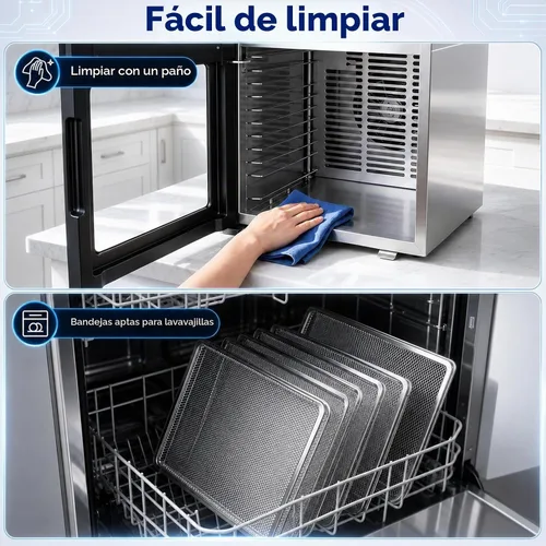 Vista 7 de OSTBA Deshidratador de alimentos con 12 bandejas, secadora de 850 W