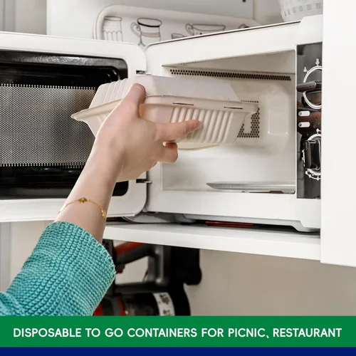 Vista 6 de JOLLY CHEF Contenedores de alimentos para llevar con diseño de concha, [paquete de 75 unidades de 9 * 6 pulgadas], contenedores desechables