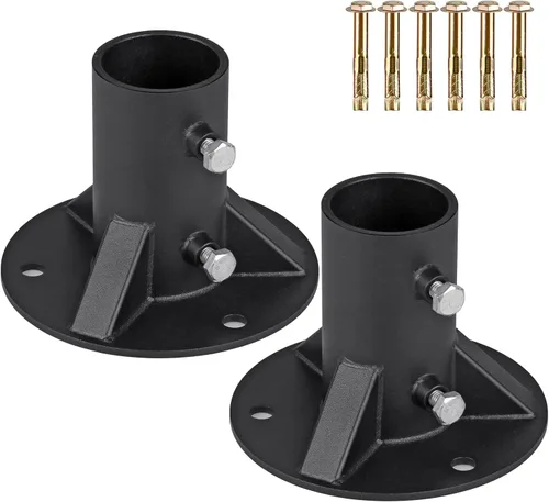 Vista 9 de Insaga Poste de valla de enlace de cadena de 2 pulgadas, brida de piso, piezas de valla de eslabones de cadena resistentes, soportes de poste
