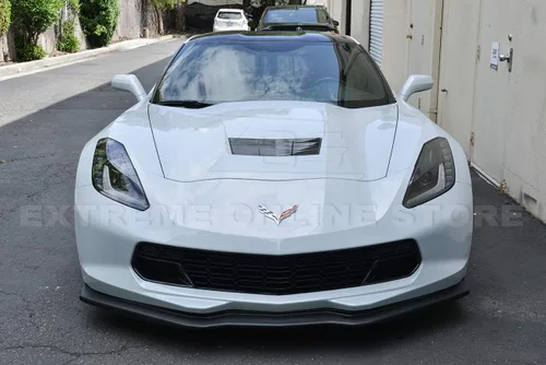 Vista 4 de Extreme Online Store Reemplazo para Chevrolet Corvette C7 2014-2019 Z06 Z07 etapa 2 estilo parachoques delantero inferior divisor de labios
