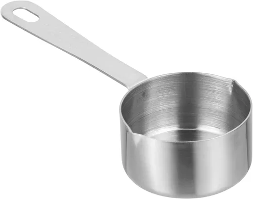 Luxshiny Cacerola de acero inoxidable con dos lados para verter boquilla de leche 2.7 fl oz, calentador de mantequilla de leche, mini olla de cocina