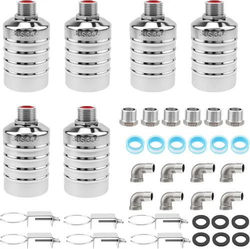 Vista 12 de 2 Pack Float Valve, Automatic Water Level Control Valve with 1/2inch to 3/4inch 1inch Adapter for Water Tank, Aquariums, Livestock Trough (2)