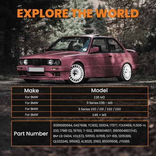 Vista 6 de maXpeedingrods Barras de Esfuerzo Laterales Ajustables Delanteras para BMW Serie 3 E36 E46 M3 E90 E91 E92 E93, Kit de Suspensión de Barras