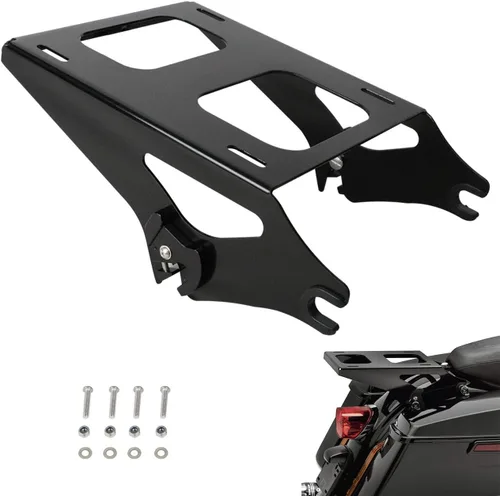 Portaequipajes de montaje de dos piezas compatible con Harley Touring Tour Negro