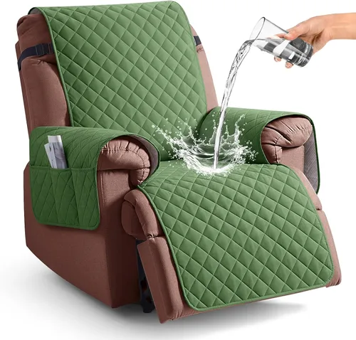 Vista 10 de KinCam Funda 100% impermeable para silla reclinable, fundas de sofá reclinable para mascotas, perros, funda de sofá reclinable, protector de muebles