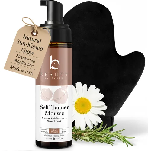 Vista 9 de Kit de Mousse Autobronceador - Fabricado en EE.UU. con Ingredientes Naturales y Orgánicos, Mousse Autobronceador y Manopla, Kit de Bronceado, Espuma