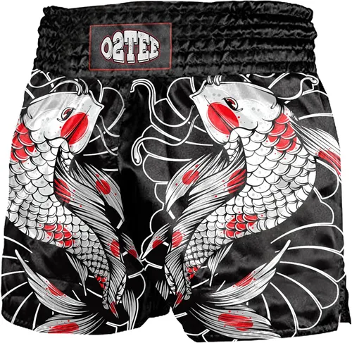 Vista 5 de O2TEE Muay Thai Pantalones cortos de boxeo MMA Kickboxing Estilos Tradicionales Pantalones Cortos Nation Bop