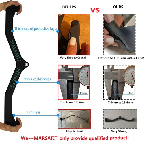 Vista 4 de MARSAFIT Gimnasio en casa, fitness, remo, barra en T, polea en V, accesorio para máquina de cable, barra de bíceps Curl Tricep LAT Pulldown Bar Back