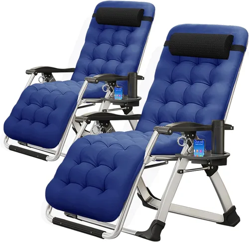 Vista 20 de MOPHOTO Silla de Gravedad Cero, Silla de Salón Acolchada para Exterior con Mesa Lateral, Silla Reclinable de Gravedad Cero, Silla Reclinable