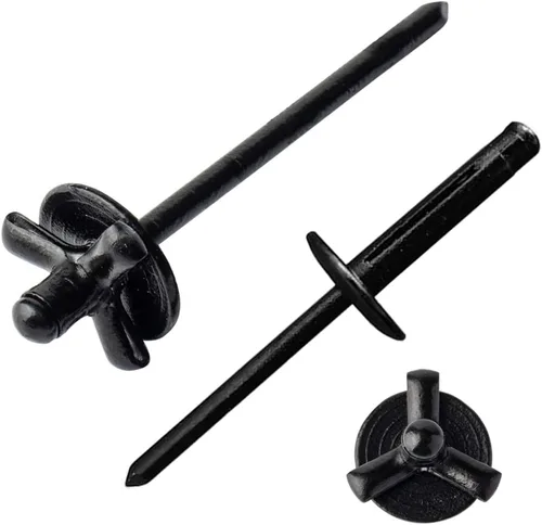 Vista 4 de Aifeier ET 50 remaches ciegos de aluminio de 3/16 x 1 pulgada, remaches negros de triple pliegue para kayak, canoa y accesorios de barco