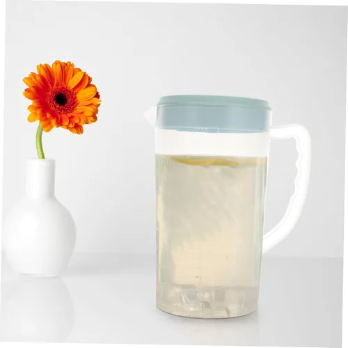 Vista 3 de Recipiente transparente grande de plástico dispensador de leche, jarra de té de 87.9 fl oz para nevera, jarra de agua fría, tetera de café, tetera
