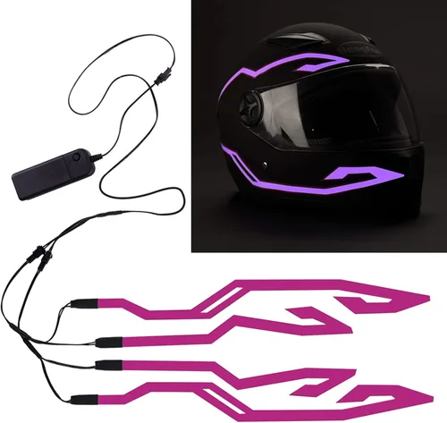 JIGUOOR 4 luces LED para casco de motocicleta, 3 modos de luz LED para casco de motocicleta, kit de accesorios de decoración para motocicleta