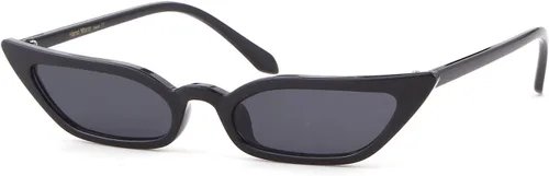 Lentes de sol vintage para mujer, diseño de ojo de gato, lentes de color para regalo del día de San Valentín Negro/Gris