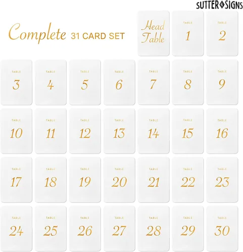 Vista 5 de Caja a granel de 20 juegos – números de mesa de boda 1-30 tarjeteros