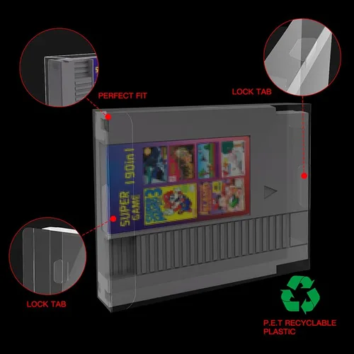 Vista 3 de 10-Pcs High Quality Plastic Protector Transparent Storage Cases Compatible with N64SNES Game Boxes Anti-Dust - Scracth Free - Clear Cases Made