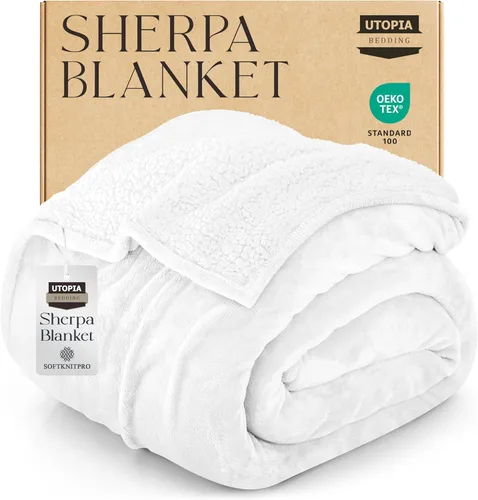 Vista 19 de Utopia Bedding Manta Sherpa Tamaño Throw (Negro, 50x60 Pulgadas) - Manta Reversible de Vellón Suave y Ligera para Cama, Sofá, Sillón, Camping