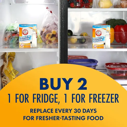 Vista 7 de Arm & Hammer Bicarbonato de Sodio Absorbedor de Olores para Nevera y Congelador, Naranja 14 oz, Paquete de 12