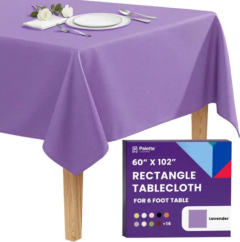 Vista 43 de Gee Di Moda - Mantel rectangular de 60 x 84 pulgadas – Mantel rectangular de poliéster lavable para mesa de 5 pies