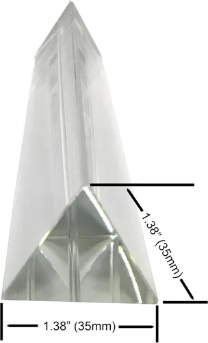 Vista 4 de Prisma triangular de vidrio óptico Amlong Crystal de 2.5 pulgadas para la enseñanza del espectro de luz, 60 mm