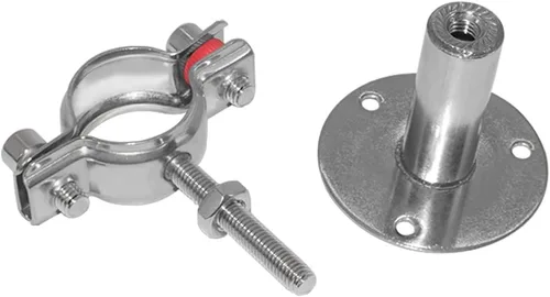 Vista 4 de Beduan Soporte de tubería de acero inoxidable de 5/8 pulgadas para montaje en pared en techo, abrazadera de correa de tubería ajustable para tubería