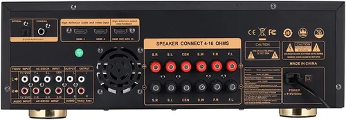Vista 3 de Receptores estéreo, amplificador de audio de 5.1 canales con HDMI, óptico/coaxial, Bluetooth/USB, RCA, entrada AC-3, salida de subwoofer