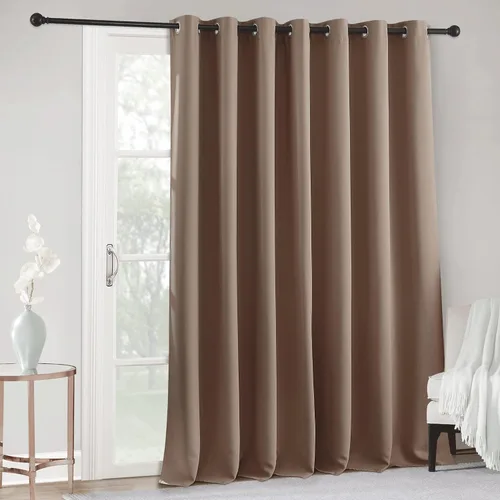 Vista 57 de RYB HOME Cortinas portátiles para puerta con privacidad, cortinas opacas y aislantes térmicas para dormitorio, armario, sala de estar, comedor Beige