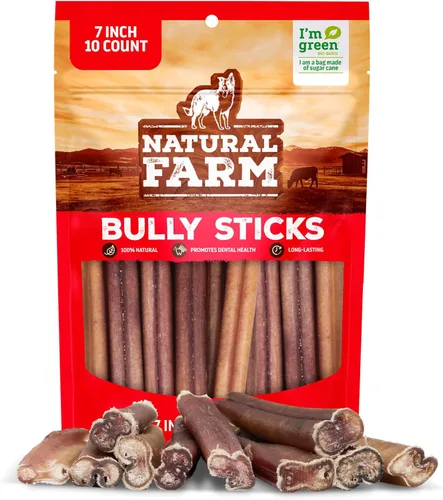 Vista 13 de Natural Farm Nervio de toro sin olor (2-3 pulgadas, 1 libra) para perros pequeños o medianos, palitos masticables 100 % de carne de res, sin OGM