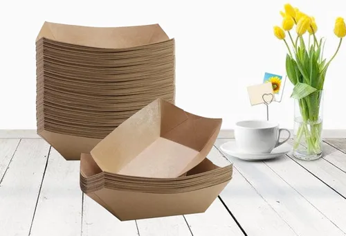 Vista 4 de 50 bandejas desechables para nachos, capacidad de 4 libras, bandejas de papel ecológicas para alimentos, barcos para nachos para fiestas, catering