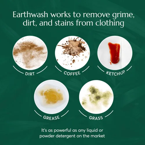 Vista 7 de earthwash Hojas de lavandería, Ocean Breeze (32 cargas), las tiras de detergente hipoalergénicas sin plástico, ideales para viajes a casa.