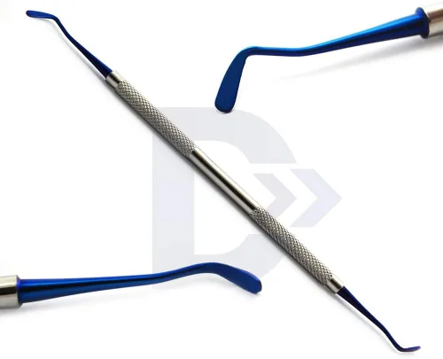 Vista 4 de Juego de 3 puntas azules de titanio, instrumento de llenado de plástico plano dental, herramientas restauradoras compuestas de amalgama 0.079