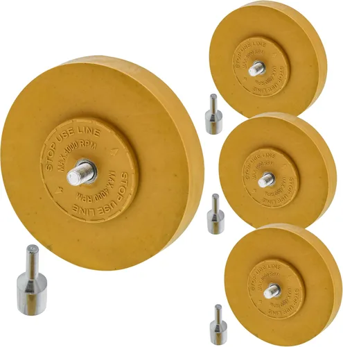 Vista 8 de TCP Global Rueda de goma con adaptador de taladro, rueda para quitar calcomanías, herramienta de eliminación de rayas, herramienta de eliminación