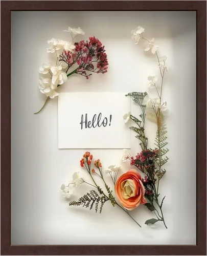 Vista 54 de FrameWorks Marco de Caja de Sombra de Madera Negra de 8" x 8" – Vitrina con Parte Trasera de Fieltro Suave, Caja de Memoria con Vidrio Templado