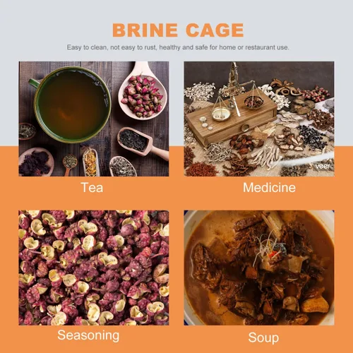 Vista 7 de Colador de condimentos de acero inoxidable, filtro de bolas de té, condimentos de sopa, cesta de separación, infusor de té de hojas sueltas