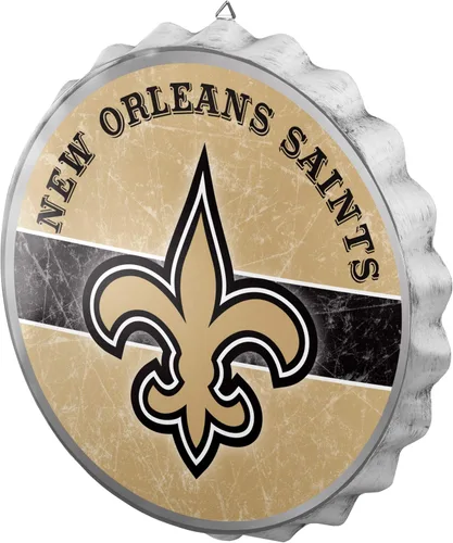 Vista 12 de NFL Team Logo Distressed Metal Hanging Wall Bottle Cap Sign