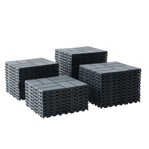 Vista 9 de Azulejos de plástico entrelazados para terraza, paquete de 44 baldosas para patio, 12 x 12 pulgadas, impermeables, para todo tipo de clima, baldosas