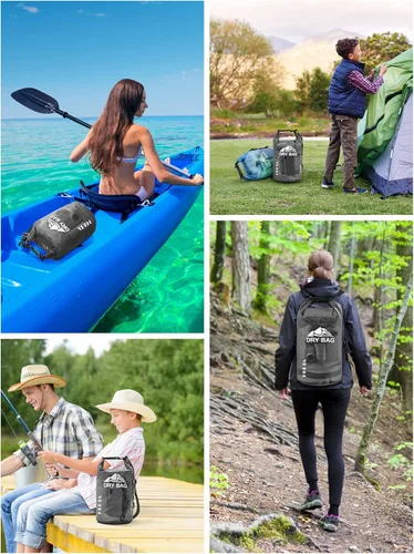 Vista 5 de HEETA Bolsa seca impermeable con funda para teléfono incluida con bolsa seca mejorada con bolsillo con cremallera para mujeres y hombres, bolsa