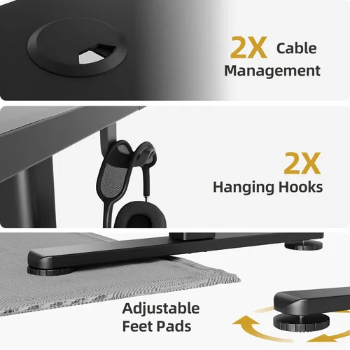Vista 6 de INNOVAR Escritorio eléctrico de pie, escritorio de pie de altura ajustable, escritorio de pie de 40 x 24 pulgadas para computadora de oficina