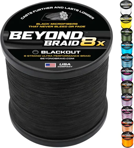 Vista 2 de Beyond Braid - Línea de pesca trenzada, súper fuerte, resistente a la abrasión, sin estiramiento, camuflaje azul, musgo, blanco, verde, rosa, azul