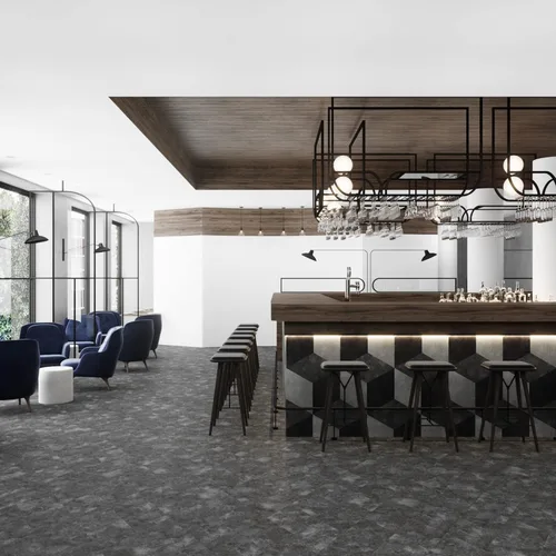 Vista 7 de Lucida Surfaces Azulejos de vinilo de lujo para piso Suelo adhesivo para pegar Azulejo de aspecto mármol en forma de rombo MosaiCore Azulejo