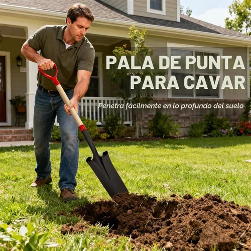 Vista 2 de Nohovu Pala para Excavar, Pala Resistente con Mango en D, Pala de Zanja para Jardinería, 45 Pulgadas