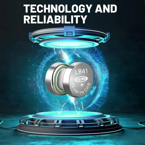 Vista 6 de Paquete de 100 pilas de botón LR41 AG3 392 384 192 SR41 L736 LR736 1.55V pilas de botón de celda de moneda, batería alcalina premium para audífonos