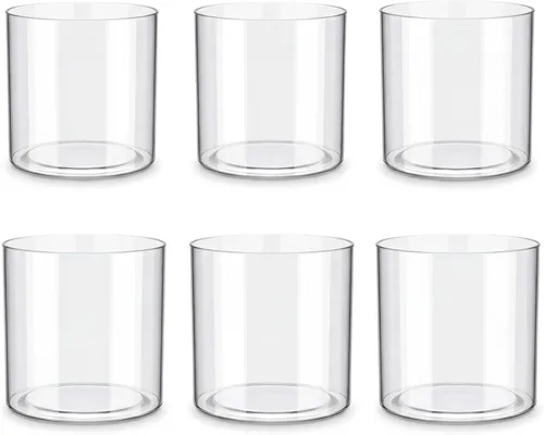 Vista 9 de meekoo Juego de 3 jarrones de acrílico para flores en cilindros redondos decorativos de 3 x 4 pulgadas, jarrón de acrílico resistente a los golpes