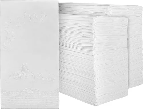 Vista 8 de Servilletas blancas de primera calidad, servilletas de cena plegables de 1/8, servilletas desechables de 2 capas blancas para fiesta, paquete