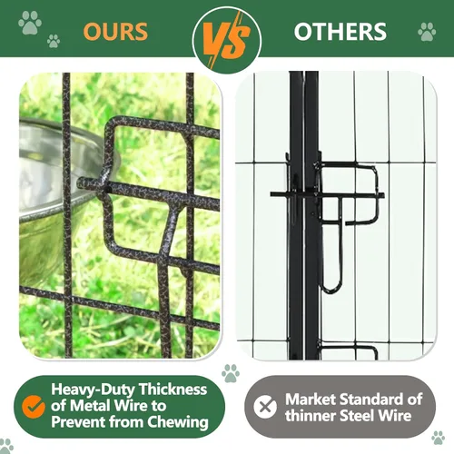 Vista 8 de MUPATER Perrera para perros al aire libre, 10 x 10 pies, casa grande para perros con techo y puerta con cerradura, recinto resistente para perros